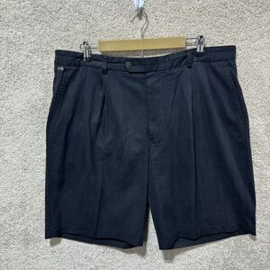 Tommy Bahama Silk Blend Bermuda Shorts Men's 38‎ Black Pleated Front Casual